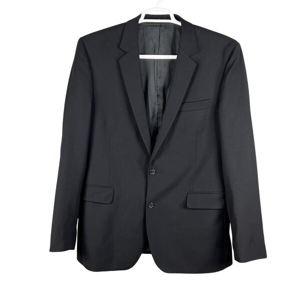 Batistini Mens 44L Black Single Breasted Blazer Italian Wool Sport Coat Timeless - Picture 1 of 16
